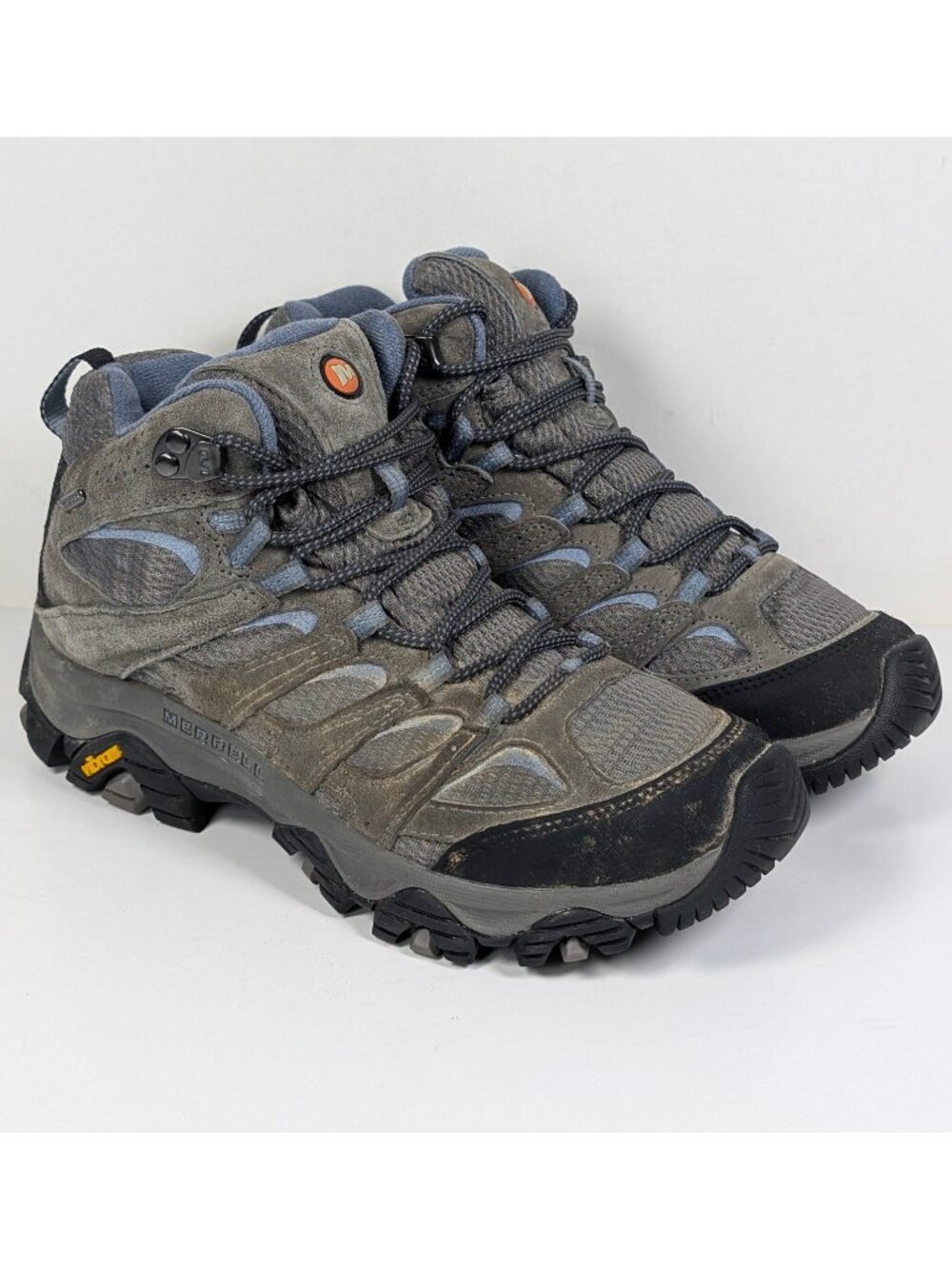Merrell Moab 3 Mid Waterproof Hiking Boots Women's Size 8.5 Granite Gray Lace Up